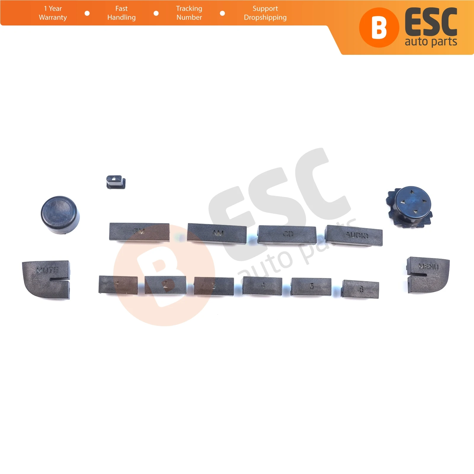 EDP1660 Radio Cd Mp3-speler Knopset voor Blaupunkt Linea Fiorino 225 Grande Punto 199 Nemo Bipper 2007-16
