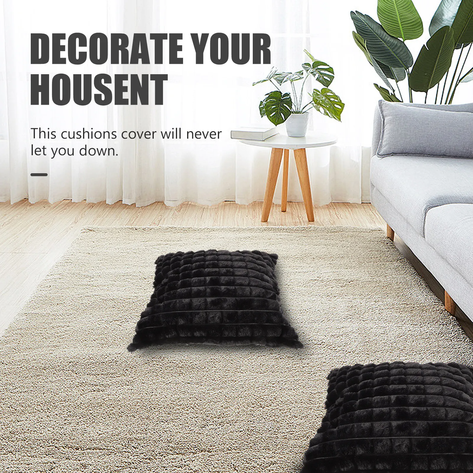 

2Pcs Soft Pillow Covers for Sofa Living Room Decor Simple Color Throw Pillowcase with Invisible Zipper for Christmas Halloween
