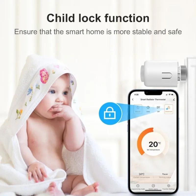 Tuya Zigbee Temperature Controller TRV Radiator Actuator Valve Thermostatic Radiator Valve Support Alexa Google Home