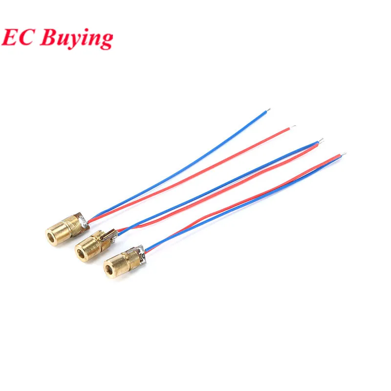 50pcs/2pcs 5V 650nm 5mW 6mm Laser Dot Diode Module DC5V Adjustable Red laser Tube Copper Head