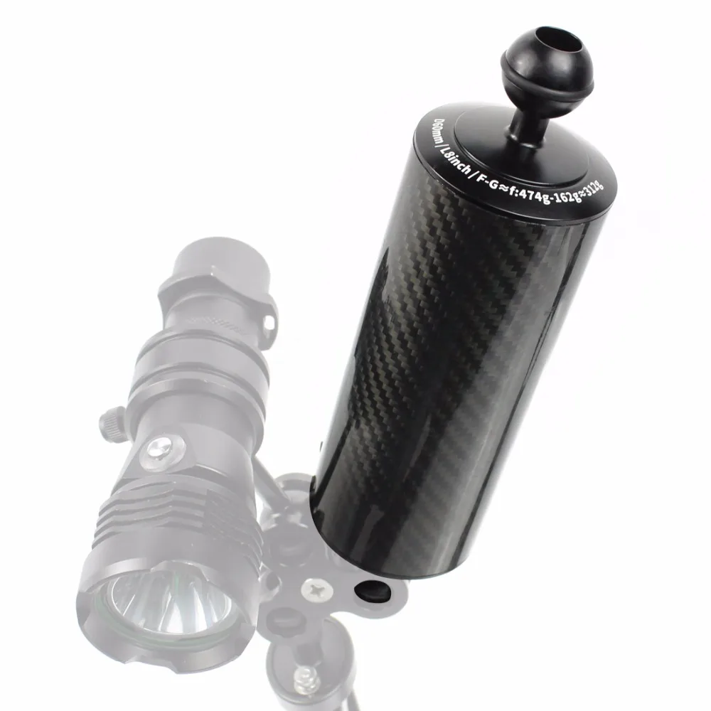 Dd60mm d80mm Unterwasser Kohle faser Float Auftriebs arm Dual 1 Zoll Kugelkopf Kamera Tauch schale 5/8/10/12 Zoll für DSLR-Halterung – Detail 2