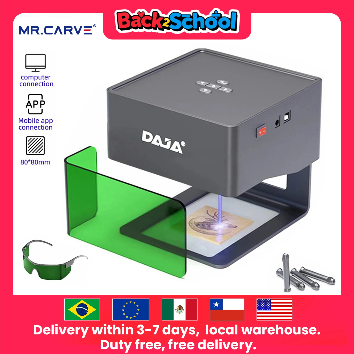 

DAJA DJ6 Laser Engraver Logo Marker Machine for Household Woodwork Marking Machine Support Wireless BT Mobile Phone App Control