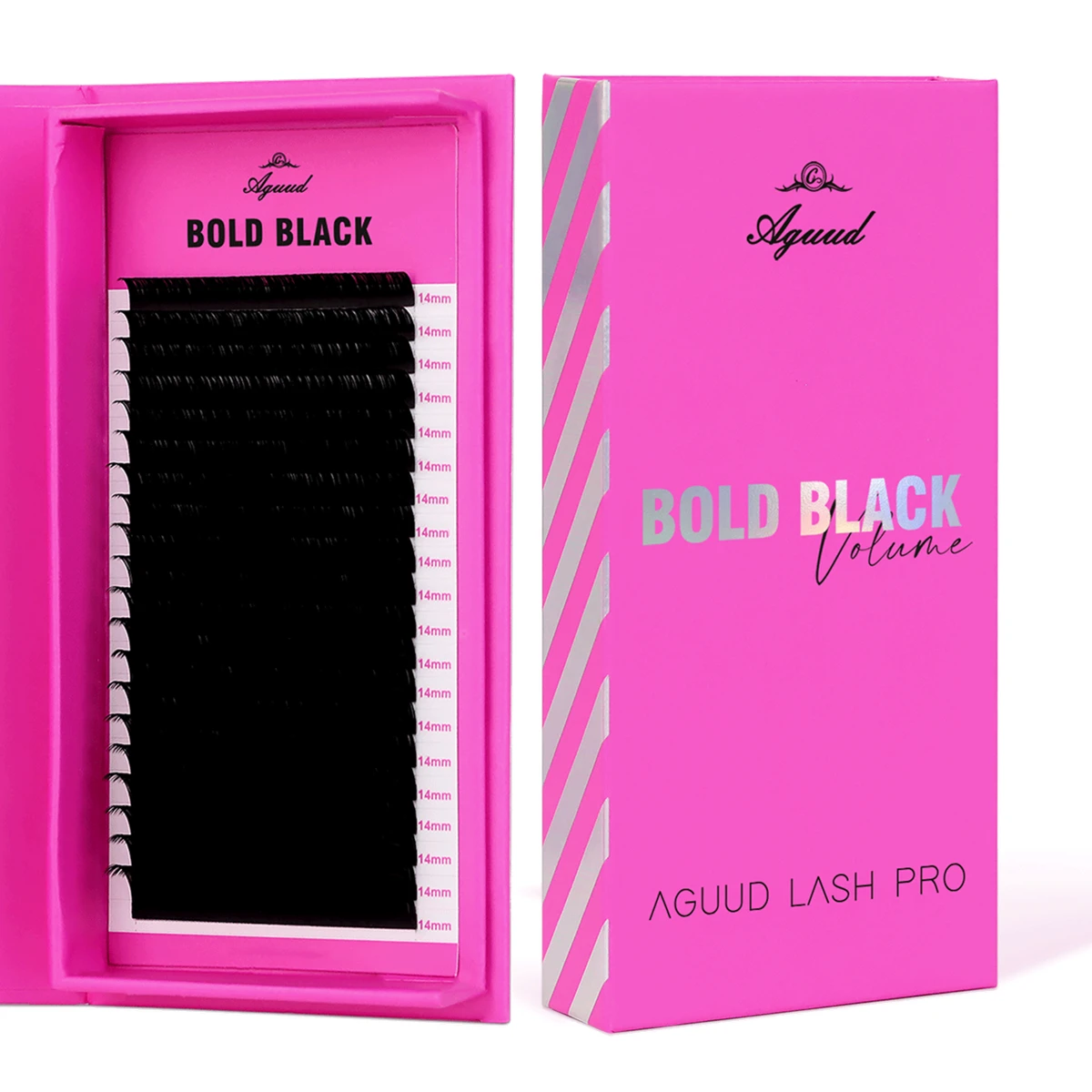 AGUUD NEW Upgraded 20rows Volume Eyelashes Extension Ultra Matte Bold Black Individual Natural Soft Velvet Lashes Pro Tray