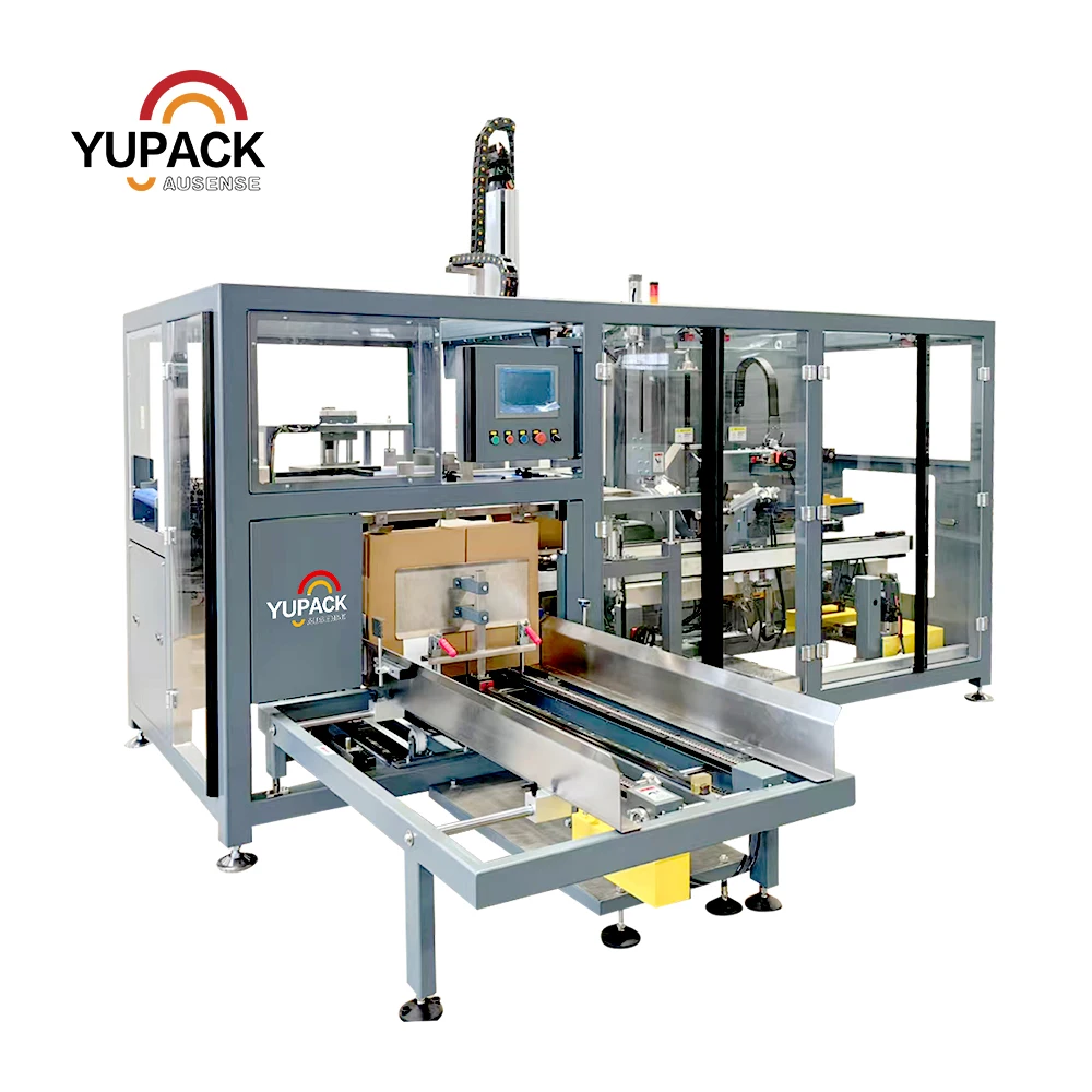 Compact Automatic 3 in 1 Carton Former Packer and Sealer | Integrated Case Packing Line for Flexible Secondary Packaging