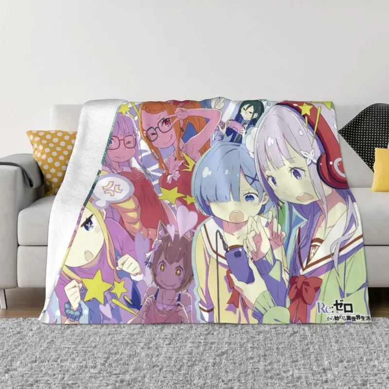 

Одеяло Ram And Rem Re Zero, фланелевый текстиль, украшение, аниме дышащие Теплые Пледы для кровати, путешествий, постельное белье