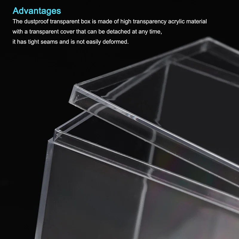 2/4pcs Clear Acrylic Plastic Storage Box Square Cube Display Case with Lid Container Box Dust Proof Display Box Showcase