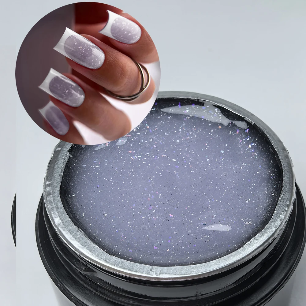 Jillnails 100g Glitter Shimmer Milky Hard Gel Builder Nail for