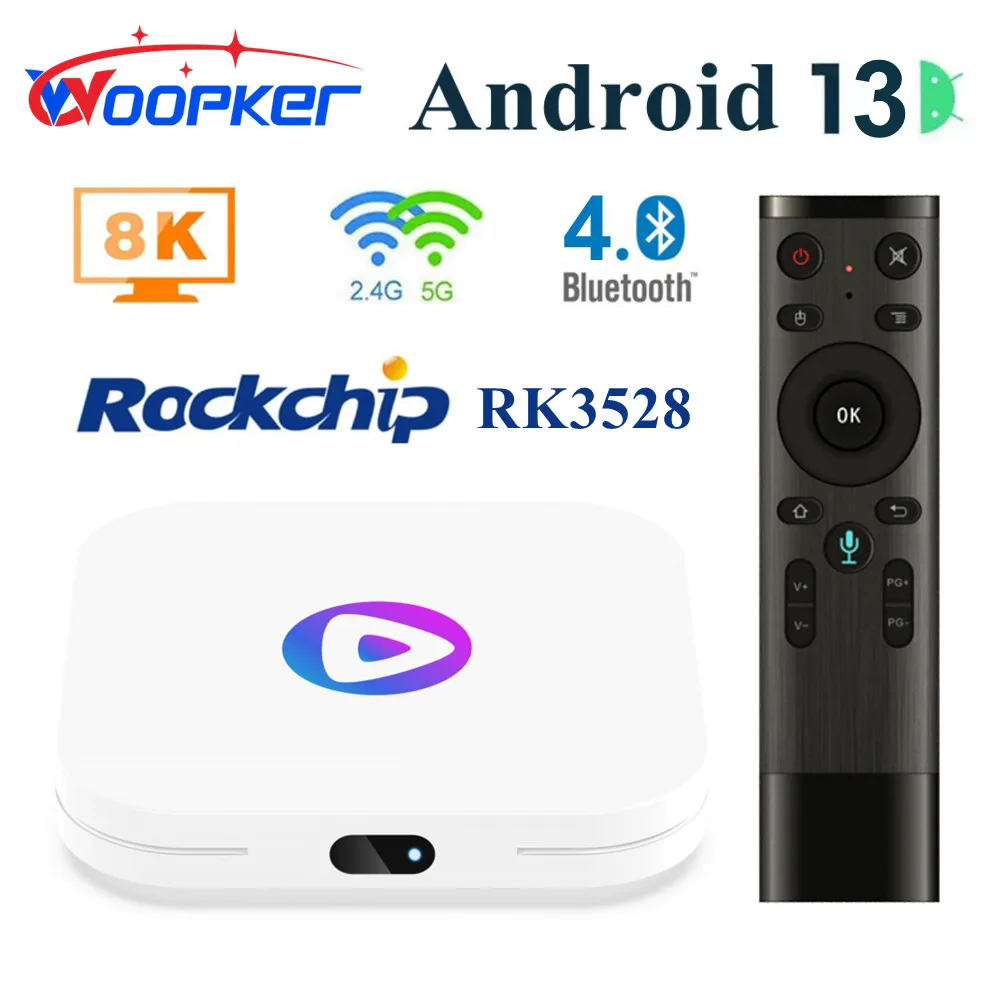 

Woopker Android 13 TV box H96 MAX M1 Rockchip RK3528 4G 64G 8K Video Dual WiFi BT4.0 Google Voice Media Player 2G16G Set Top Box