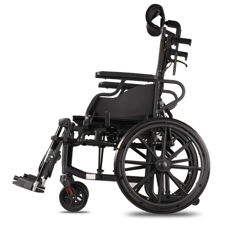 Tilt adjustable leg rest, shock absorber, aluminum frame, suitable for elderly wheelchairs