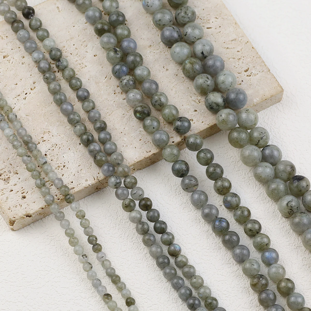 Natural Stone Labradorite Gray Round Beads Loose Spacer Beading For Jewelry DIY Bracelet Earrings Accessories 4/6/8/10/12mm