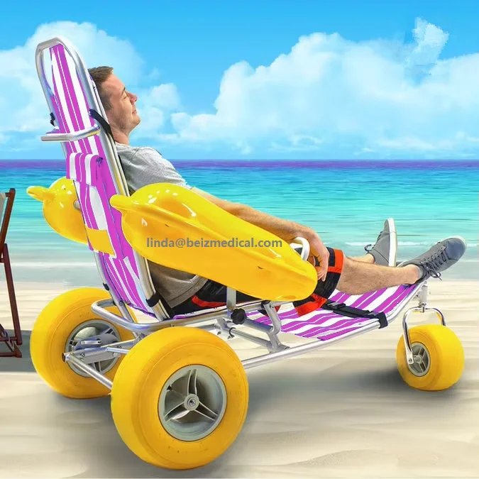 

Water Floating Beach Wheelchair Aluminum Frame Rust-proof Corrosion Resistance PVC Inflatable Handrail Waterproof - BZ-AR02