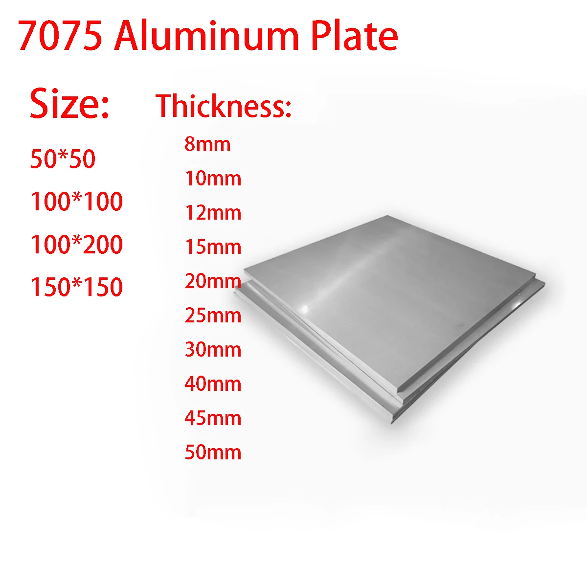 

7075 Aluminum Plate Aviation Aluminum Alloy Plate Ultra Hard Aluminum Block Plate Laser Cutting Thickness 8-50mm