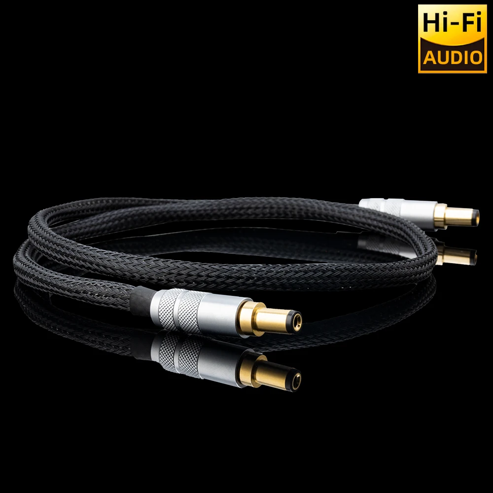 ▲OCC Silver Plated DC Power Cable 1.5mm² HIFI Audio Amplifier Upgrade Cable Pure Copper Gold Plated Plug Power Cord 5.5 2.5/2.1