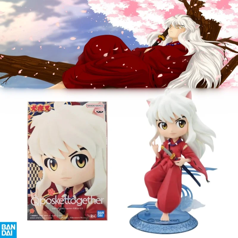 BANDAI Anime Inuyasha Qposket Inuyasha Action Figures Statua in PVC Modello Bambole da collezione Ornamento Giocattoli per bambini Regali per bambini