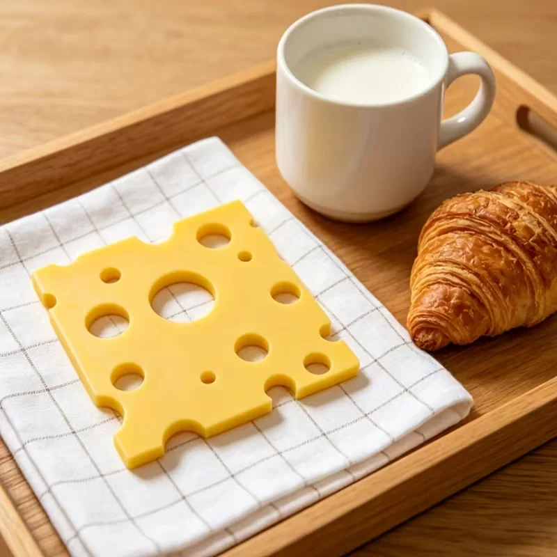 Cute Swiss Cheese Coaster 3D Printed Heat Resistant Table Mat Funny Hole Cheese Shape Decor Pad For Coffee Cup Home Tabletop