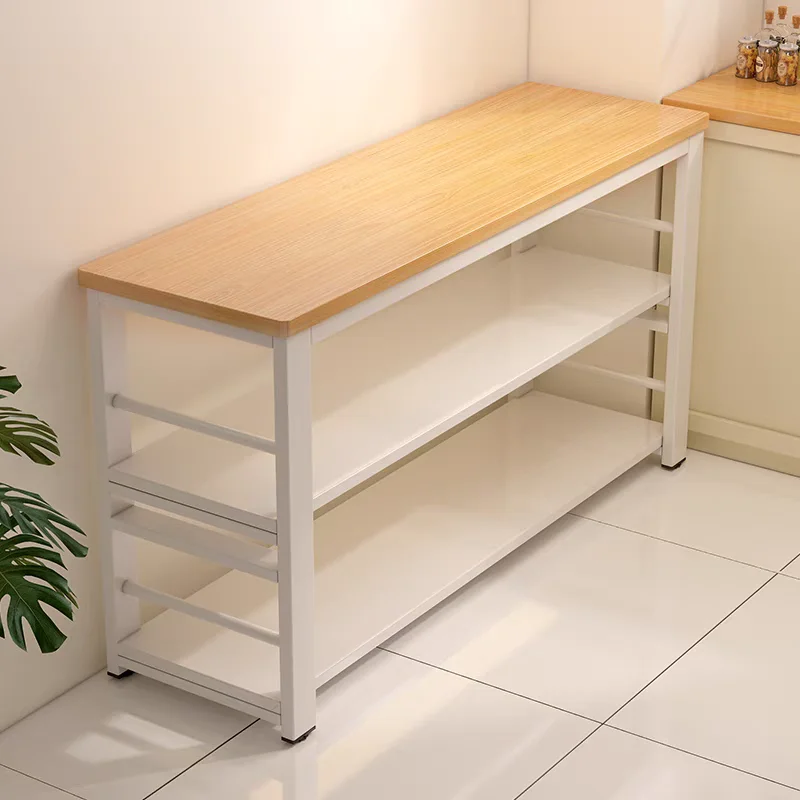 Solid wood kitchen table floor-to-ceiling multi-functional rack