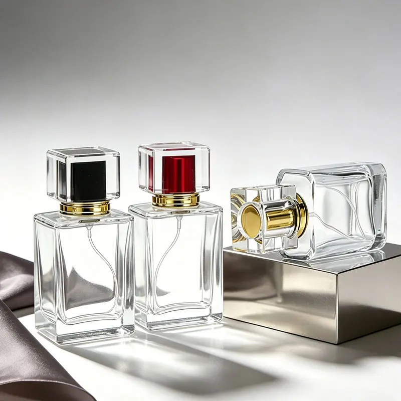 30ml 50ml Empty Square Glass Perfume Spray Bottle Aesthetic Portable Refillable Atomizer Trending Travel Cosmetic Container