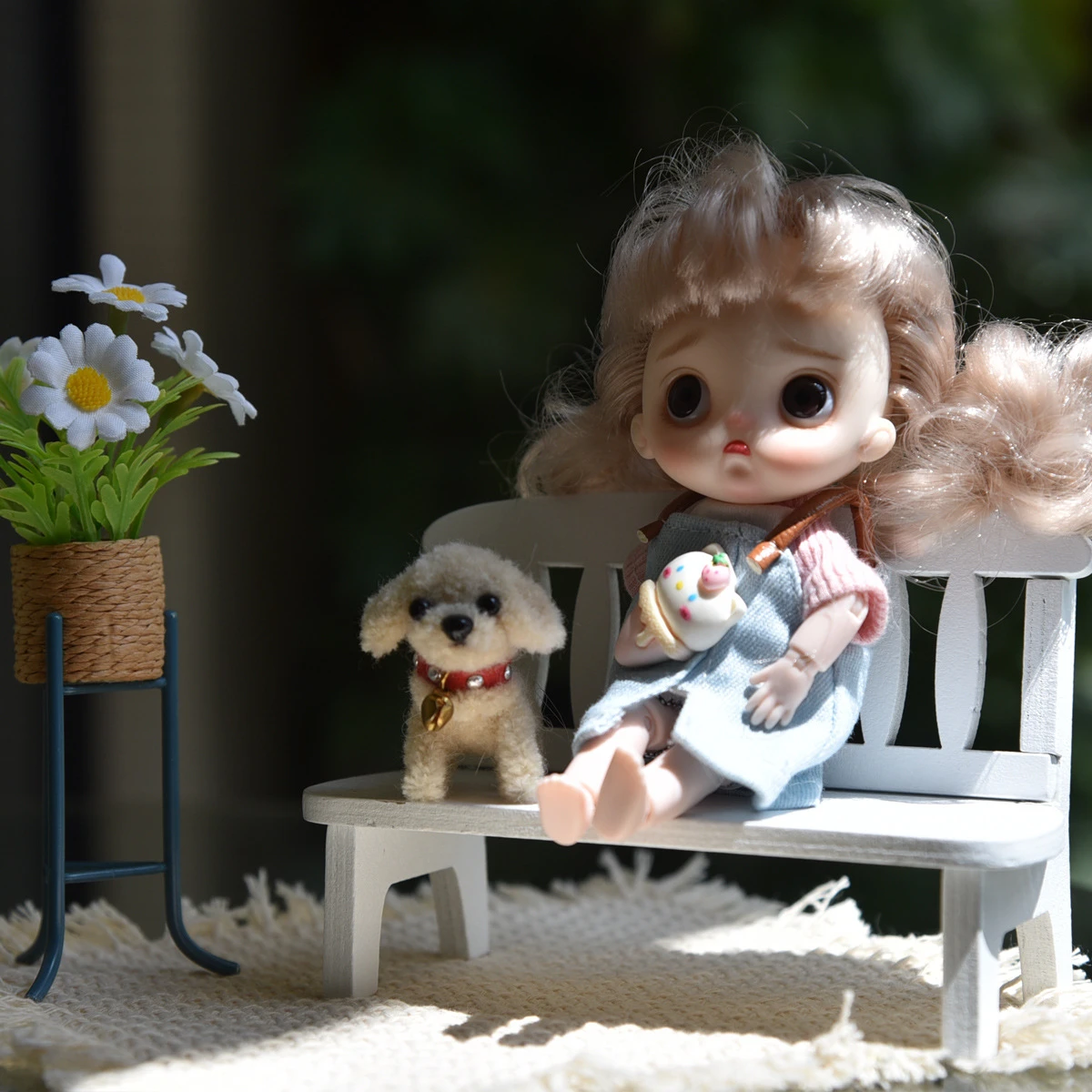 

Миниатюрная деревянная скамейка с подлокотниками для кукольного домика 1:12, декор, ретро-реквизит для фотосессий