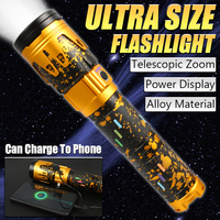 High Power LED Flashlight Super Bright Long Range Zoom Torch Type C Rechargeable Outdoor Tactical Hand Lamp Emergency Lantern