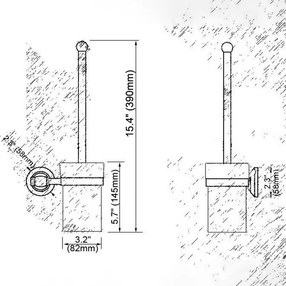 Imagem -02 - Suporte para Escova de Vaso Sanitário Polido Cromado Transparente com Copo de Cerâmica Nba795