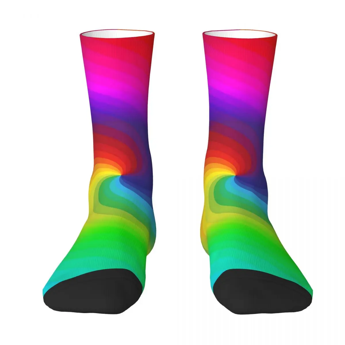 Rainbow Swirl Art Socks Colorful Tie Dye Leisure Stockings Winter Anti Skid Women Men Socks High Quality Design Climbing Socks