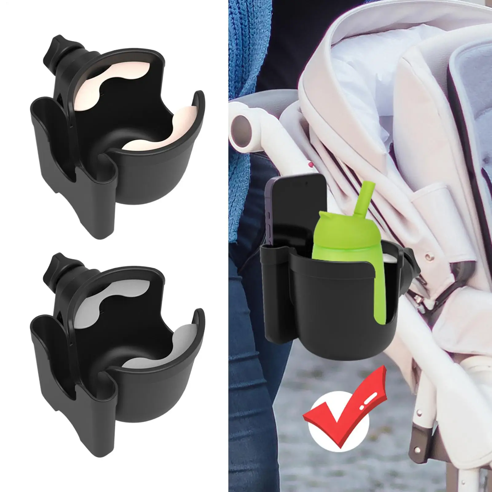 Stroller Cup Holder Attachment Pushchair Baby Bottle Rack Non-Slip Wheelchair Phone Mount trolley bicycle water bottle holder