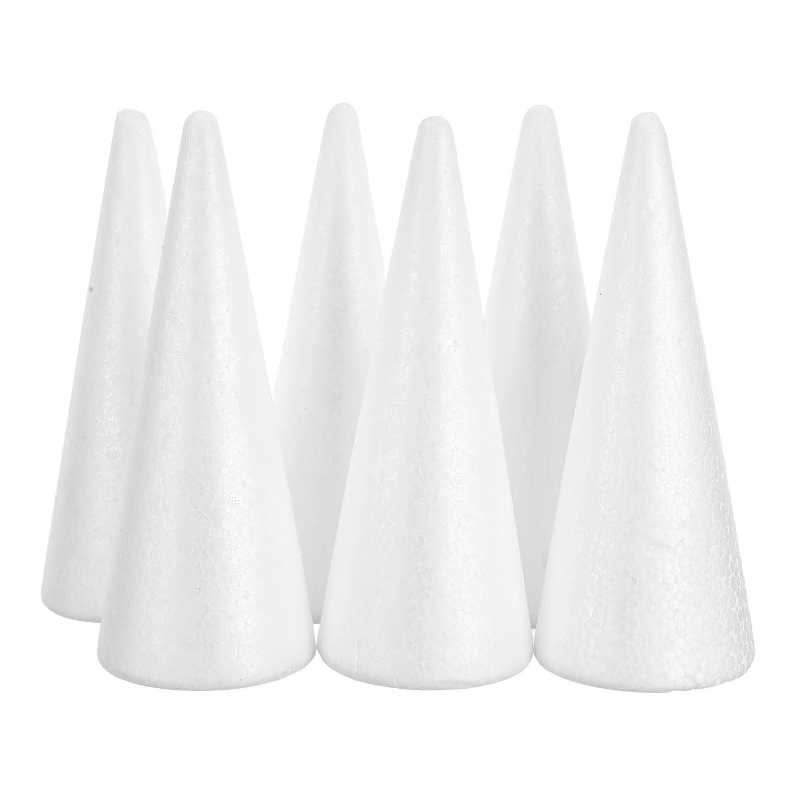 

6Pcs Foam Cones White Polystyrene Cone Shapes Craft Base for DIY Christmas Tree Floral Arrangements Wedding Festival Decorations