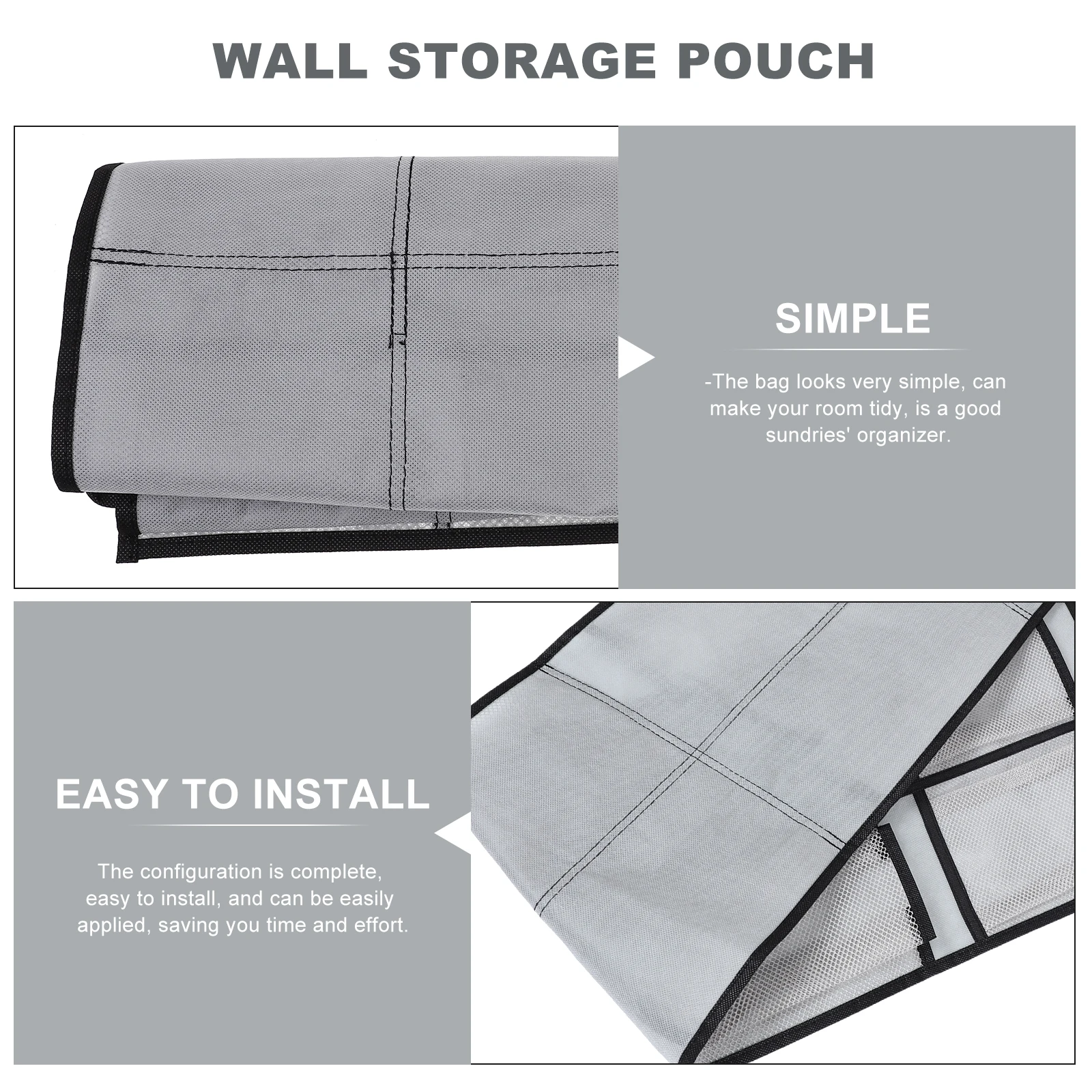 

Wall Hanging Storage Bag Nonwoven Nail Free Organizer Door Back Pouch Multi Grid Layered Hanging Bag Home Sundries Holder