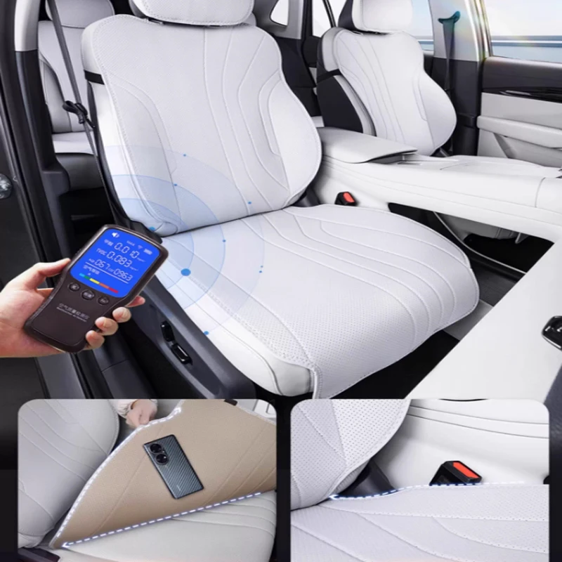 لجيلي EX5 غالاكسي E5 2024-2026 غطاء وسادة مقعد السيارة أربعة الموسم العالمي تنفس الجلود ملحقات الحماية الداخلية