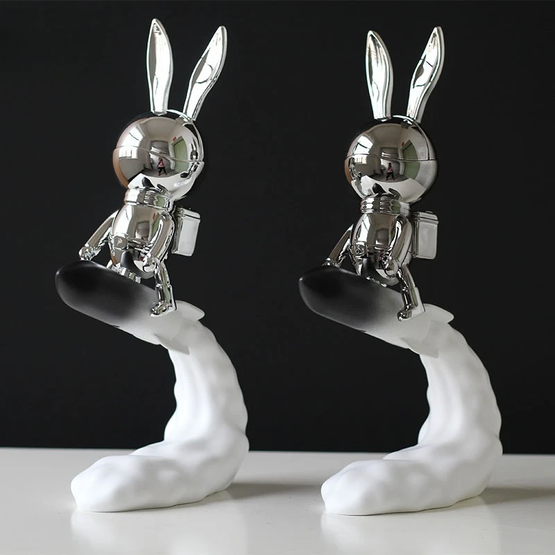 Internet celebrity rabbit, home handicraft ornaments, resin modern simple living room decorations