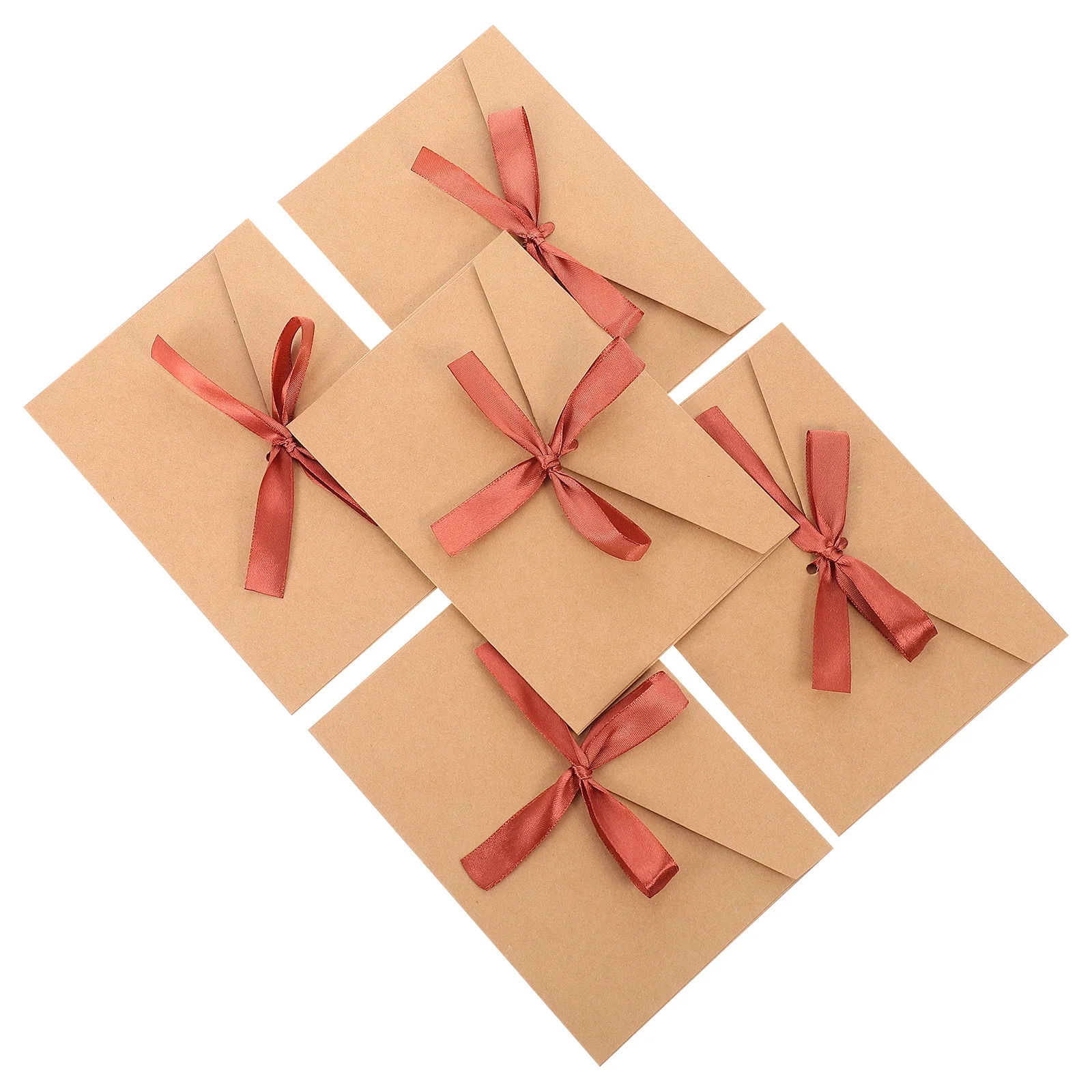 

10pcs Greeting Cards Paper Bowknot Design Portable Envelopes For Wedding Invitations Thank You Cards Coin Storage Thickened