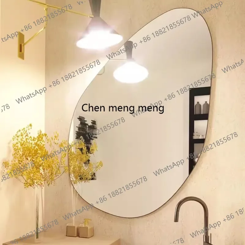 Lake special-shaped bathroom sink pebble irregular wall-mounted makeup mirror
