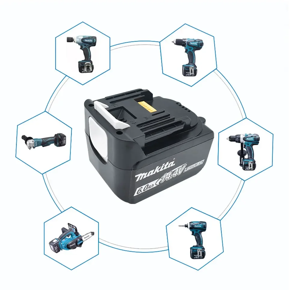 14.4V Makita 6000mAh BL1430 BL1415 BL1440 196875-4 194558-0 195444-8 6.0Ah 14.4V Makita rechargeable battery for LED indicator