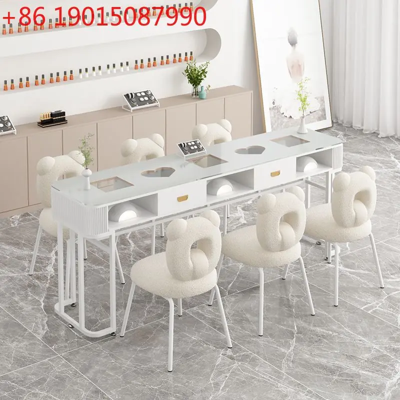 

Интернет-маникюрный стол знаменитостей, скандинавский одиночный двойной маникюрный стол, двойной комбинированный микрофонный стол и набор стульев