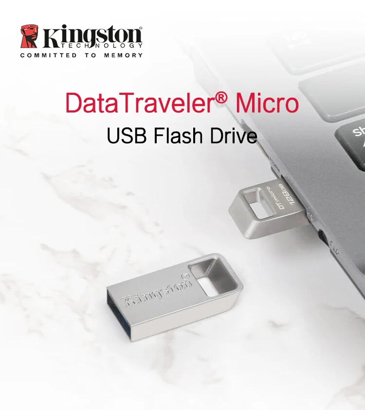 Флэш-накопитель Kingston Mini USB 3.2, металлический флэш-накопитель, 64 ГБ, 128 ГБ, 256 ГБ, оригинальный микро-накопитель, макс. 200 Мбит/с, флэш-накопитель USB для чтения