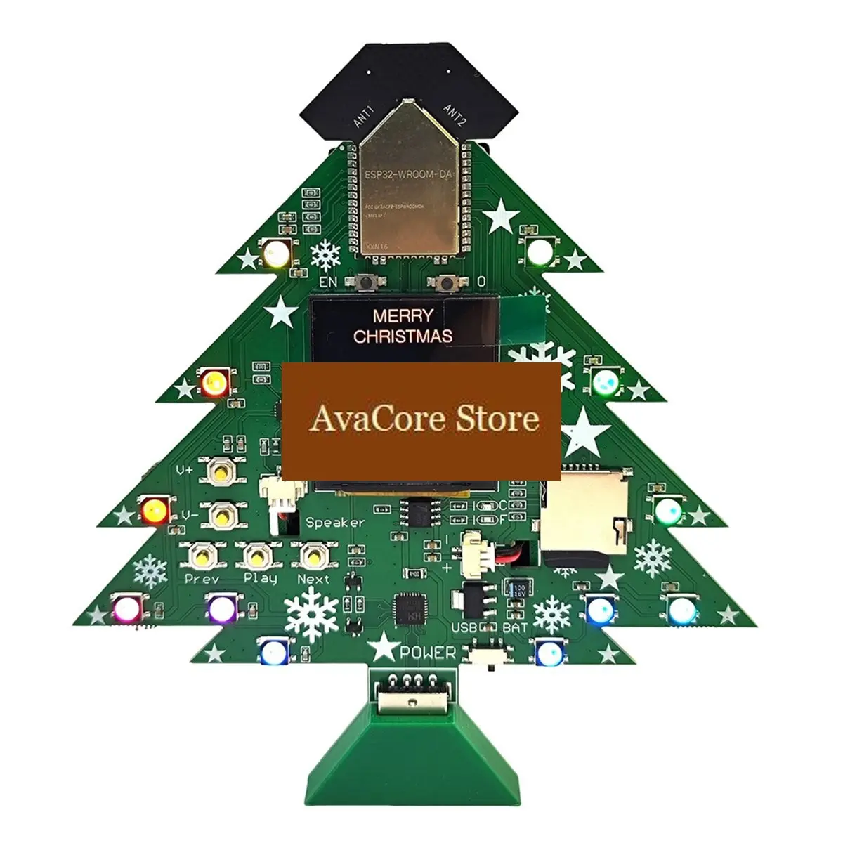 AvaCorePromotion Music Christmas Tree MP3 Player Bluetooth Speaker --da Development Board 1.54