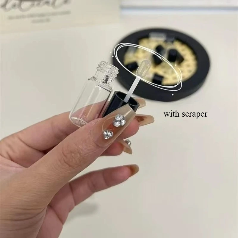 10/5 個ミニガラスボトルへら付き 4 ミリリットルリキッドファンデーションローションコンシーラー詰め替え空ボトル旅行ポータブルキット