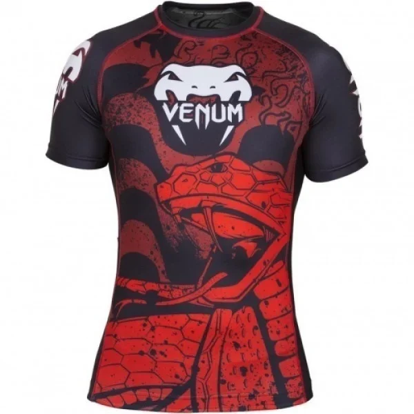 Sports Compression Short-sleeve Top Snake Print for MMA Training Fitness Workout Comfortable Breathable