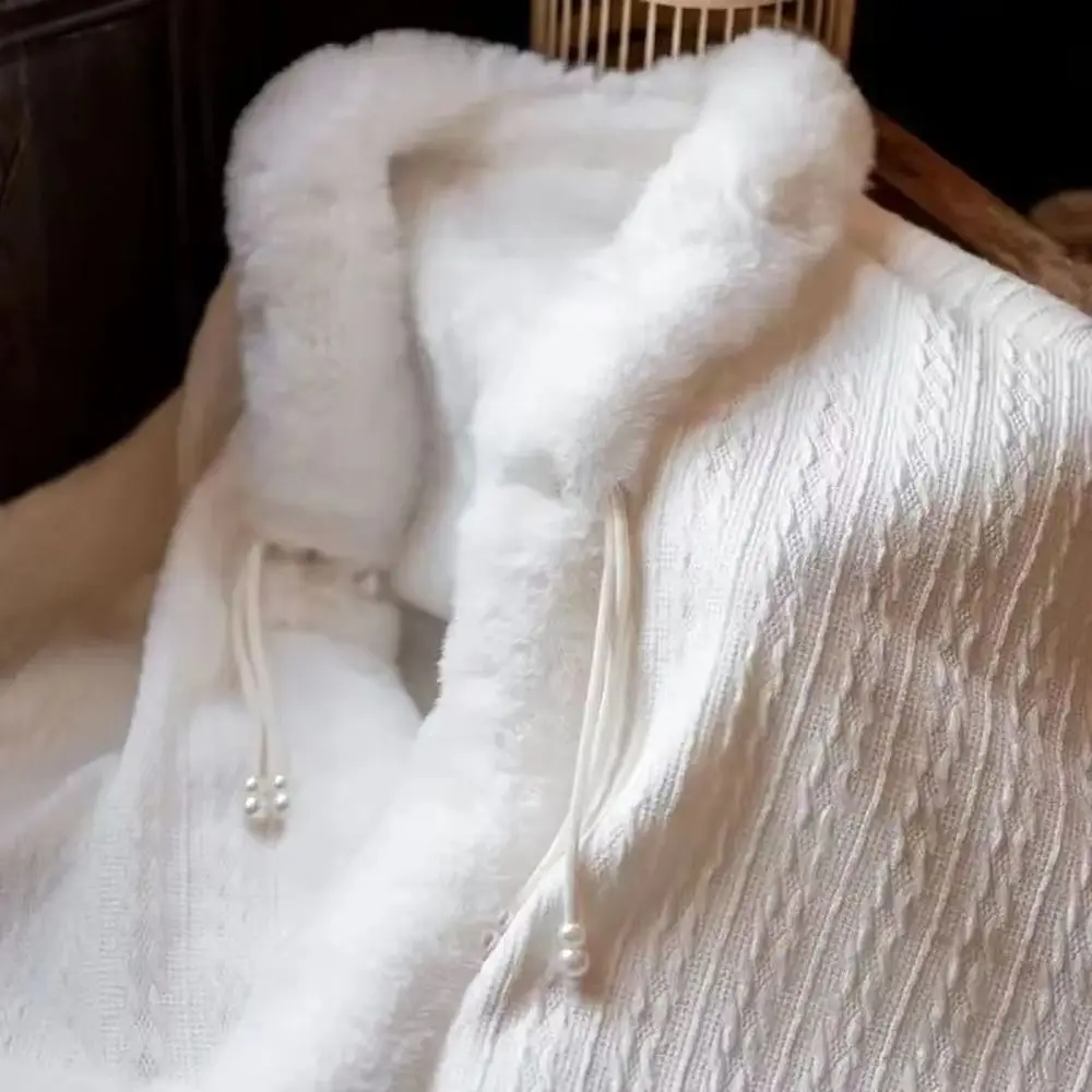 

1 шт., зимнее пальто с интенсивностью флиса, манлет, однотонная накидка с меховым воротником, шаль с v-образным вырезом, шаль «Последние денег»