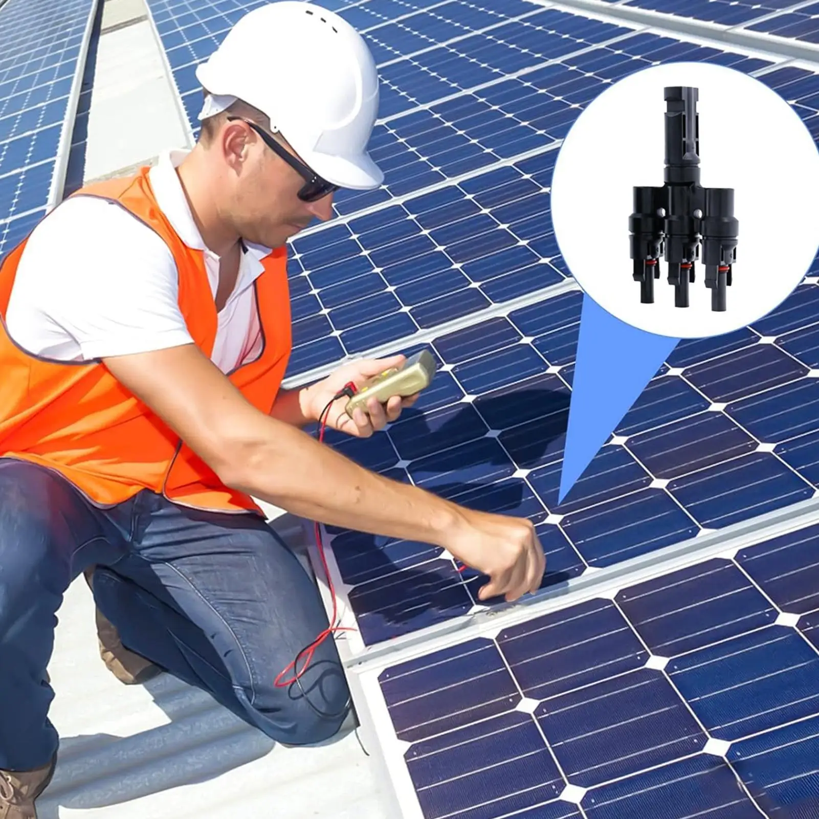 Solar Panel Parallel Connectors 3 To 1 Waterproof Splitter Solar Branch Connector For Home Roof Photovoltaic System Business