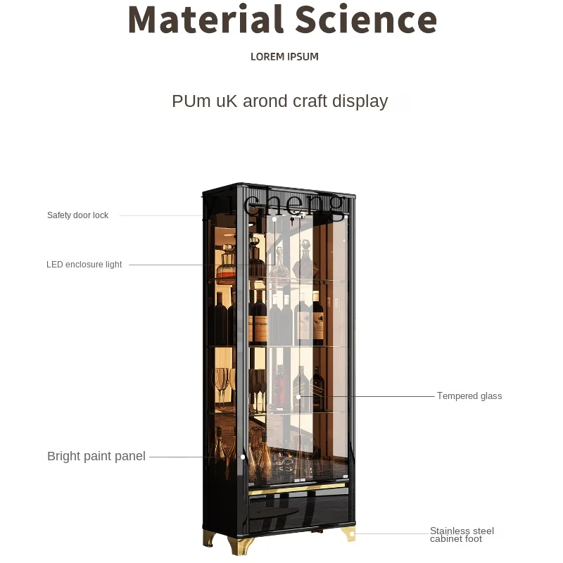 

Винный шкаф Zc со стеклянной дверью, разрисованный фотошкаф из массива дерева для гостиной, боковой шкаф для хранения