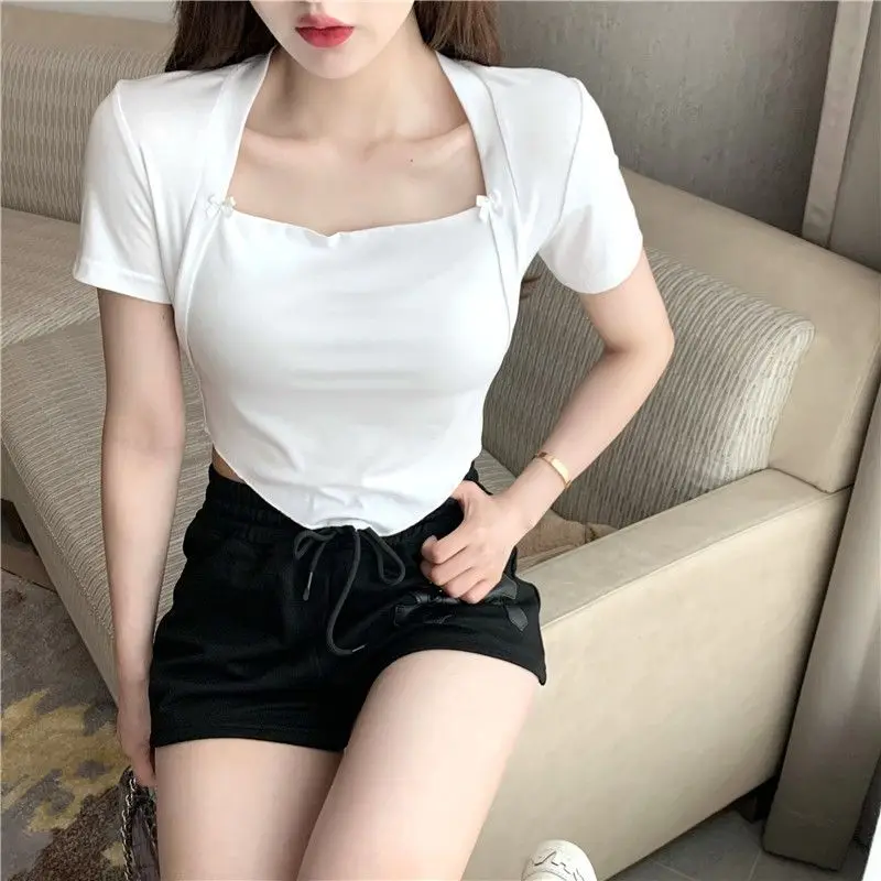 T-shirts Women Solid Creativity Special Charming Young Daily All-match Simple Casual Basics Popular Modern Elegant Cozy Spring