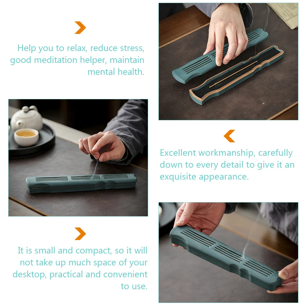

Ceramic Incense Stick Holder Artistic Incense Stick Burner Tray for Tearoom Bedroom Living Room Decorative Censer