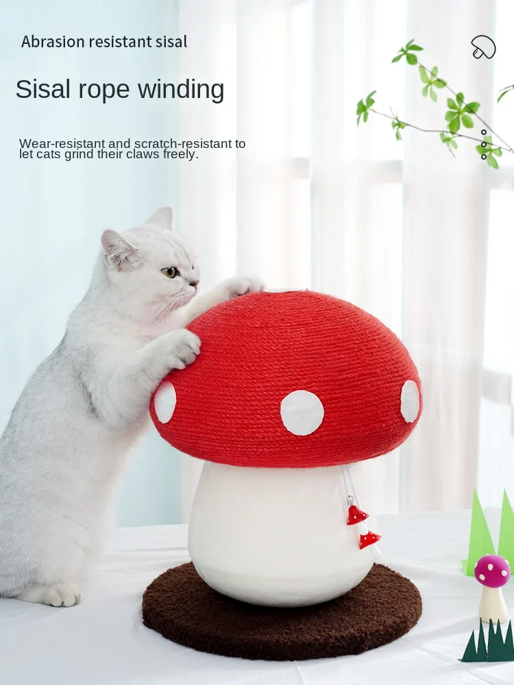 Cat climbing frame, mushroom sword, hemp rope, cat scratching board, no crumbs, claw grinding artifact, small cat frame，cat toys