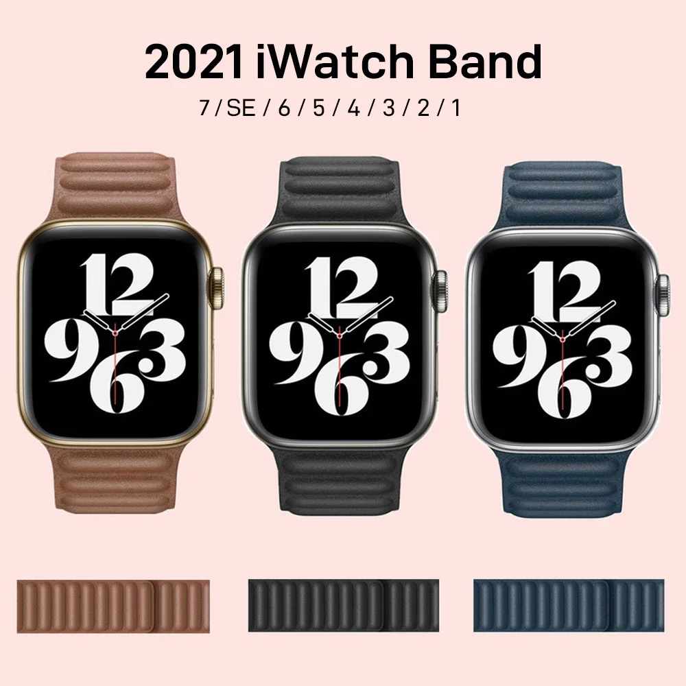 Silicone/Leather Link For Apple watch band ultra 8 49mm 45 40 44 42 38 mm Magnetic Loop bracelet iWatch series 8 7 6 5 SE strap