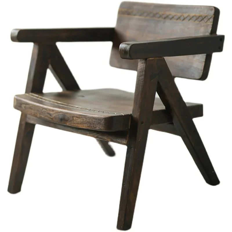 

Solid wood simple household log tribute Chandigarh chair old master handmade leisure chair sofa