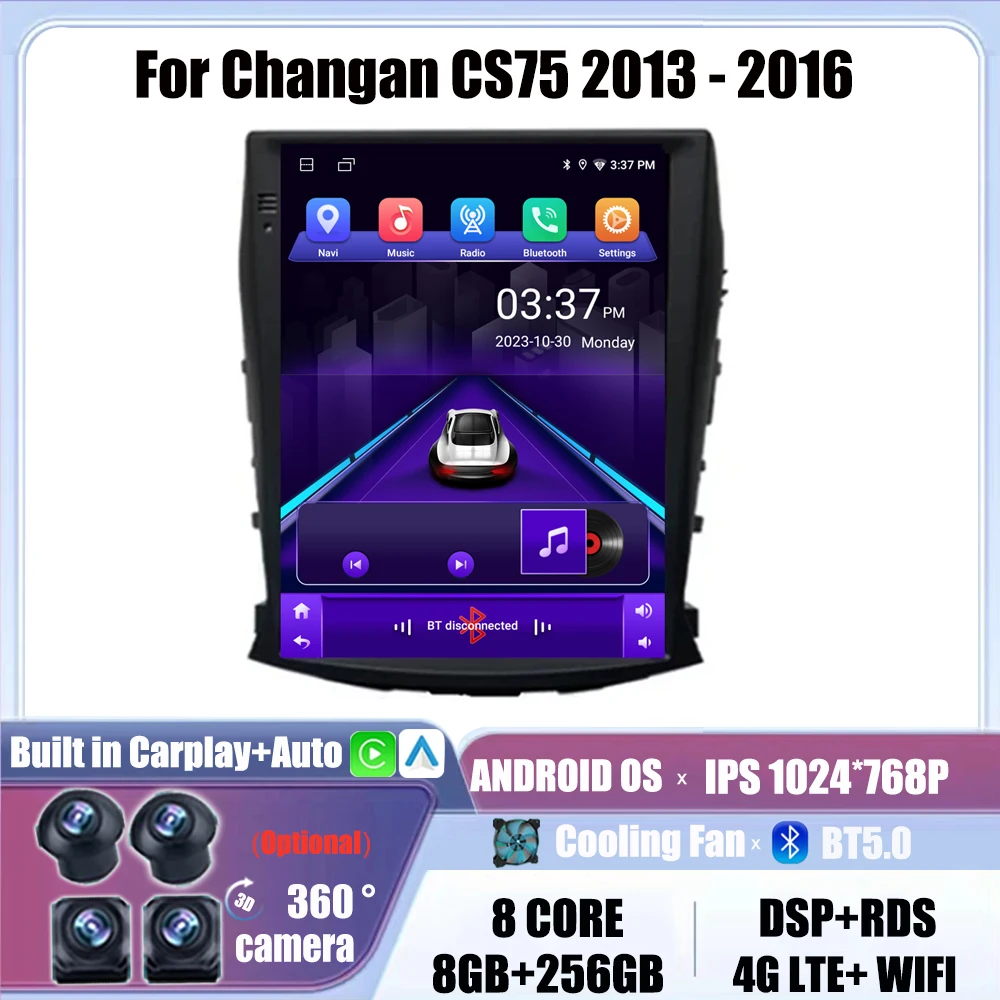 Car Radio Multimedia 9.7'' For Changan CS75 2013 - 2016 Android Auto Wireless Carplay Video Player Stereo Navigation GPS 4G WIFI