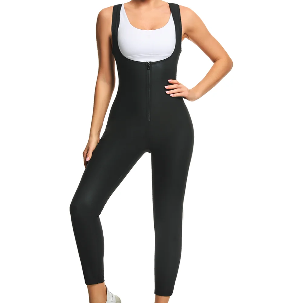 Women Hot Thermo Sauna Suits Bodysuit One Piece Jumpsuits Fitness Workout Sweat Suits Bodysuits Gym Waist Belly Trimmer Leggings