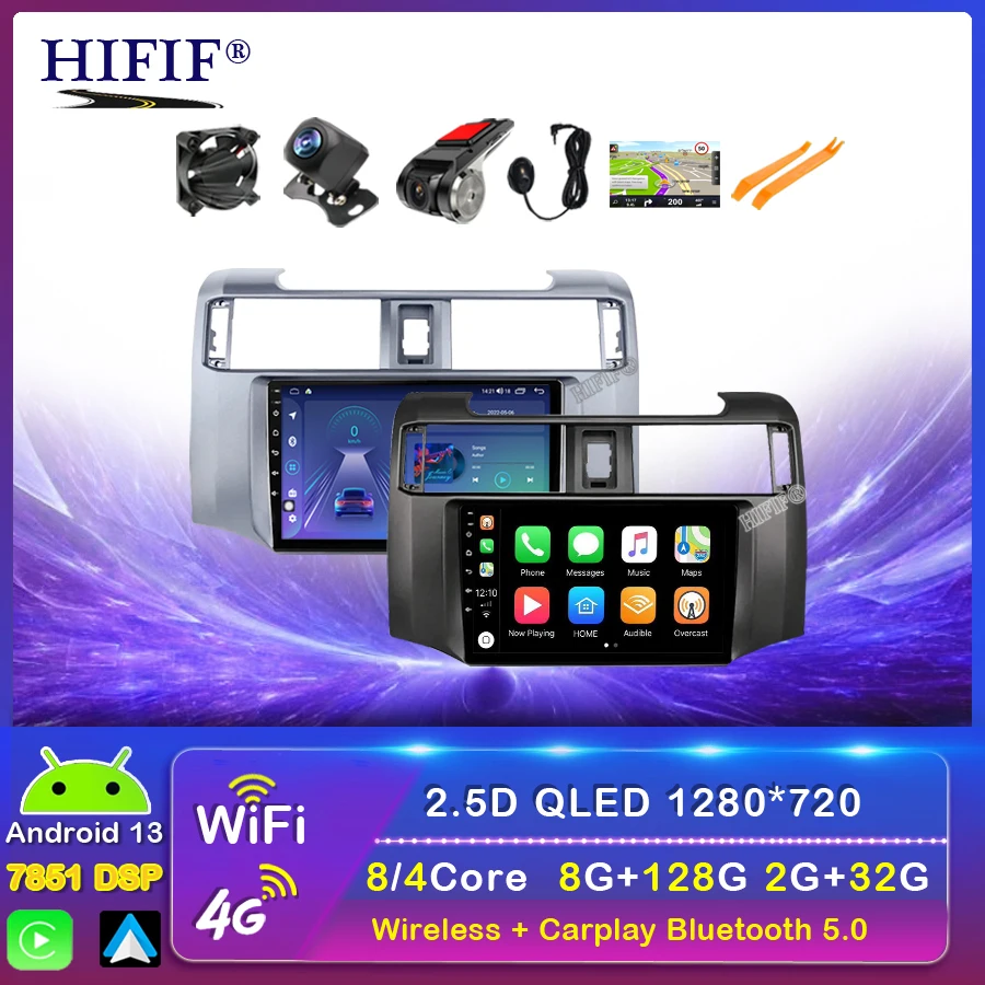 

9" Android 13 Car Radio For Toyota 4Runner 4 Runner 2009-2019 Multimedia Player GPS WIFI Stereo IPS No 2 Din DVD