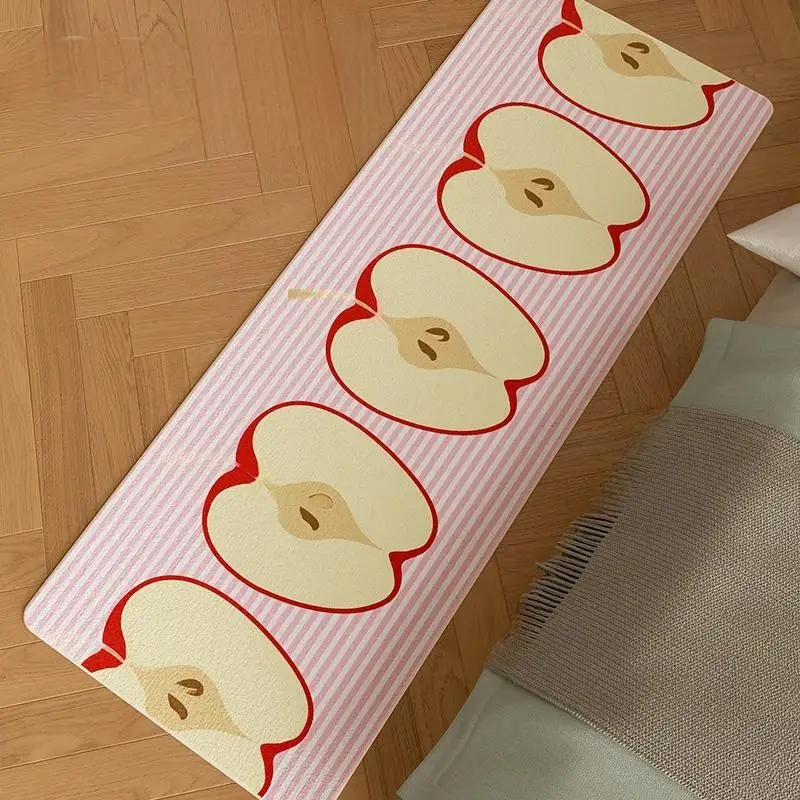 

Ковер VIKAMA в скандинавском стиле с зеленым яблоком, легко чистится для гостиной, спальни и прикроватной тумбочки, украшения дома